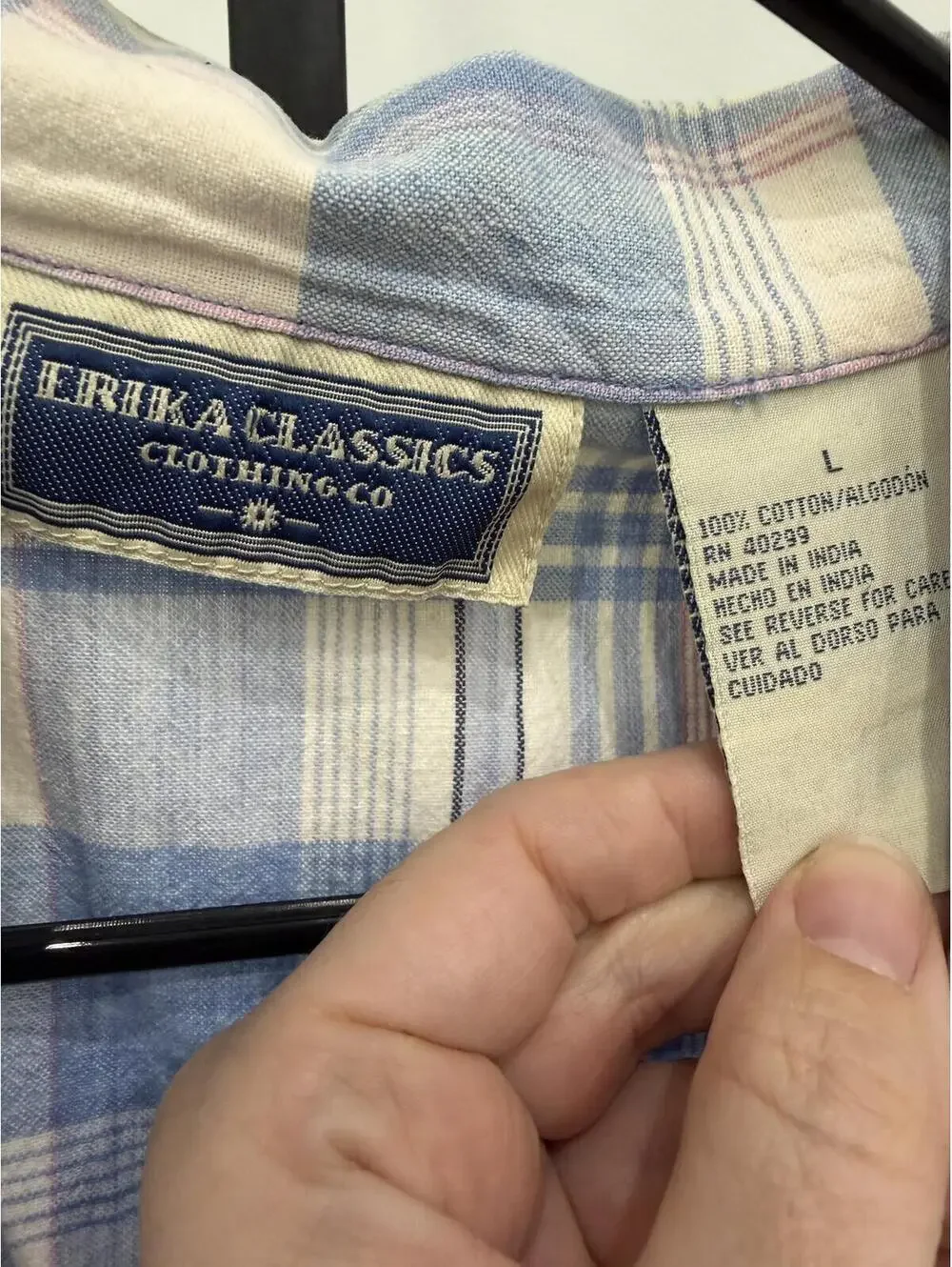 Vintage 90s Erika Classics Large Sleeveless Button-Up Plaid Shirt - Picture 4 of 6